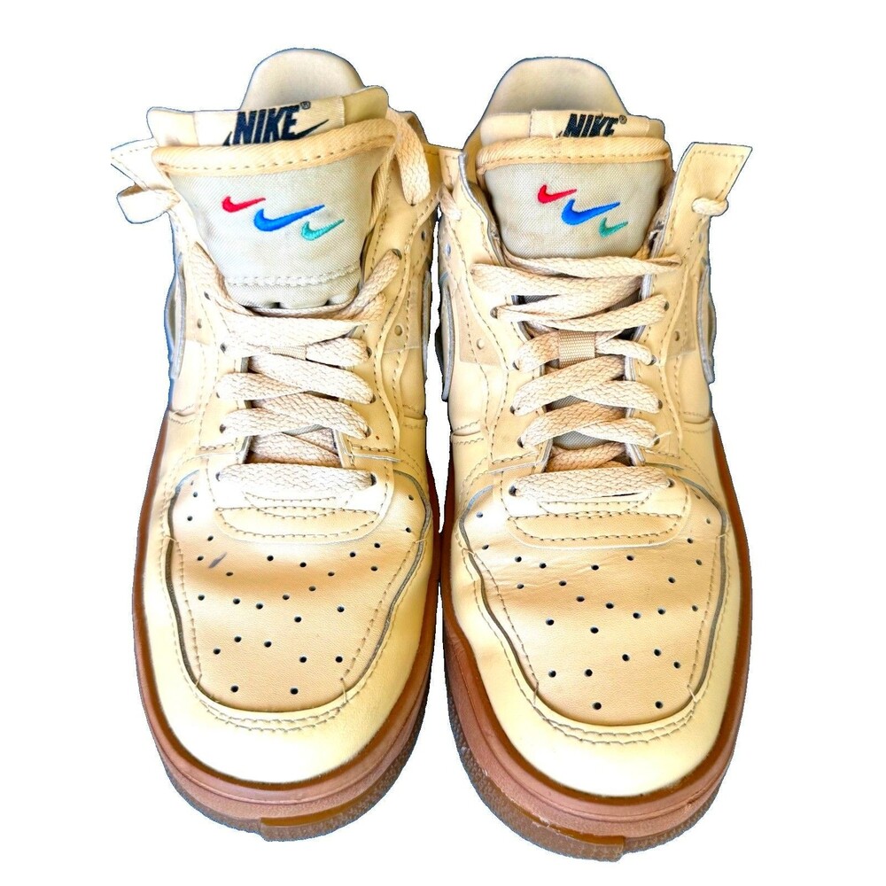 Nike Air Force 1 Fontanka Sesame Gum Brown Leather Sneakers Women's 7 DH1290-201